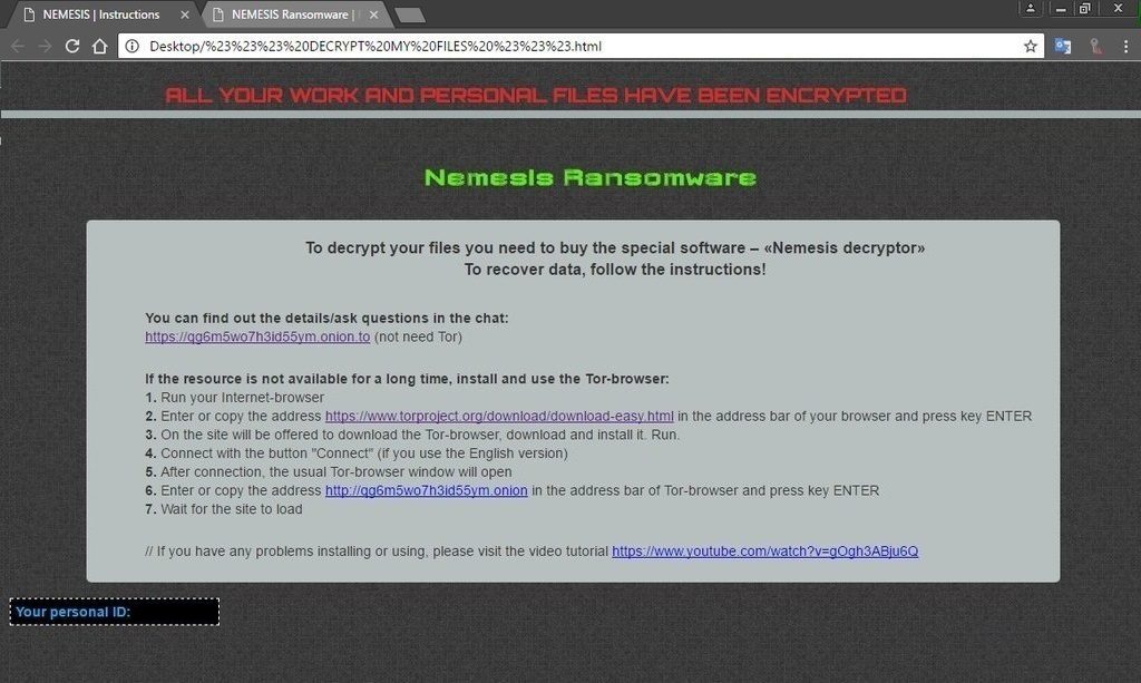 nemesis ransomware ransom note decryption instructions bestsecuritysearch