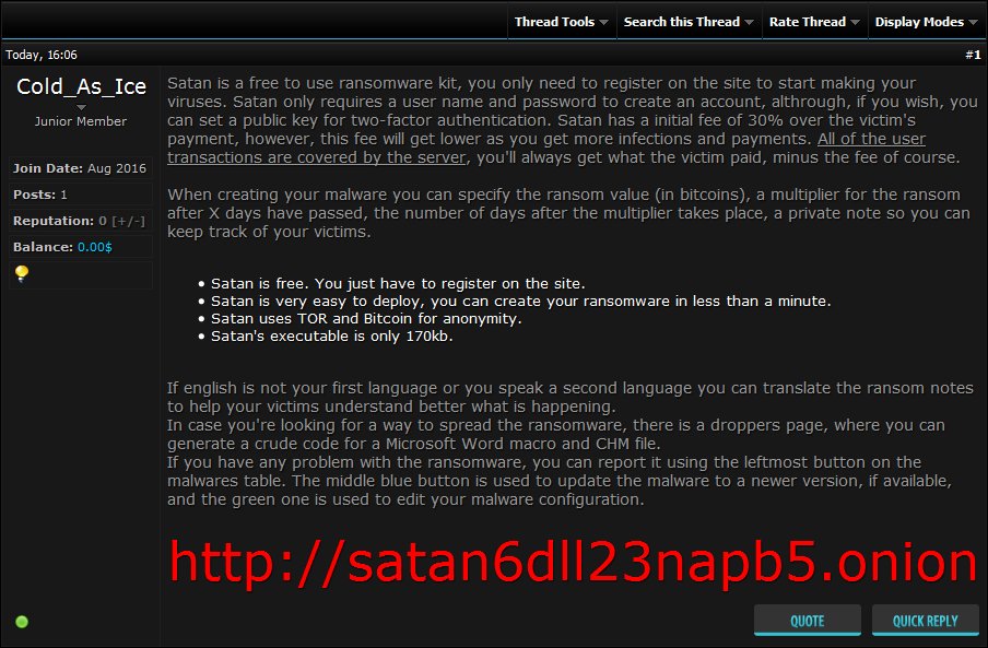 the offer of satan raas on the dark web