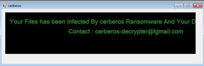 Cerberos ransomware application window