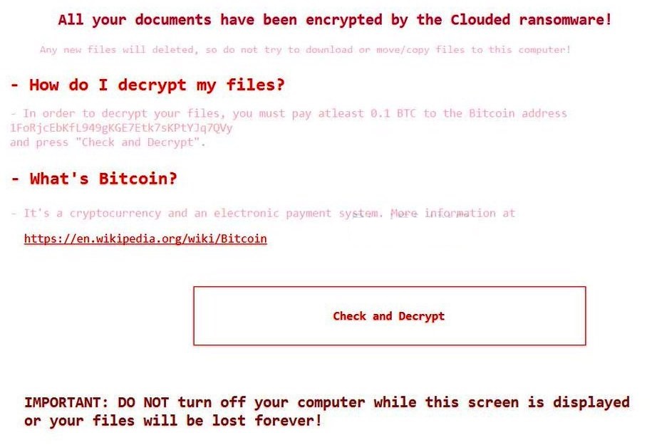 clouded ransomware virus ransom note removal instructions bestsecuritysearch