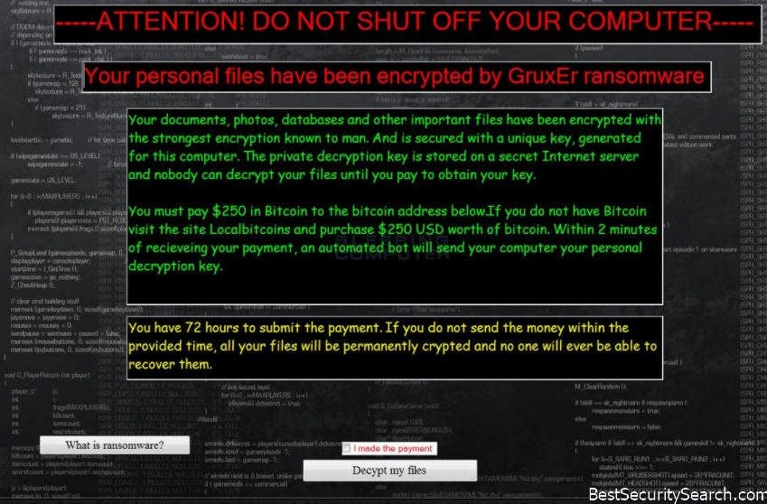 Gruxer ransomware note featured image