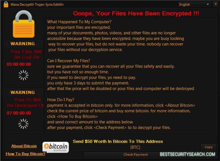 Remove Wana Decrypt0r Trojan-Syria Editi0n Ransomware image