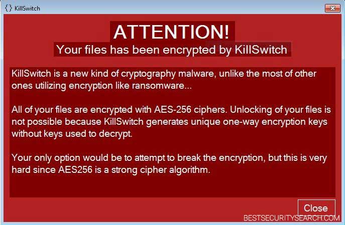 Remove KillSwitch Virus And Restore Your PC And Data