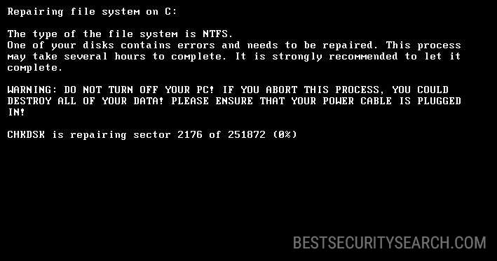 Petya ransomware encryption process image