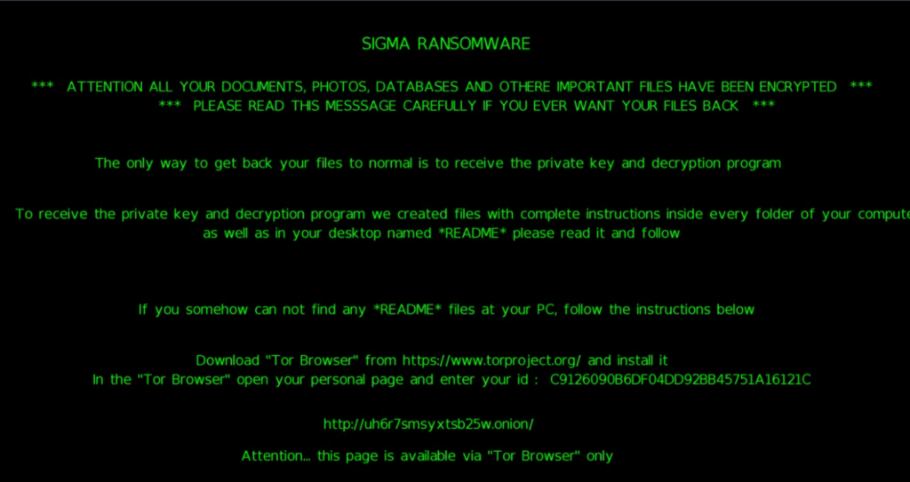 Sigma ransomware image