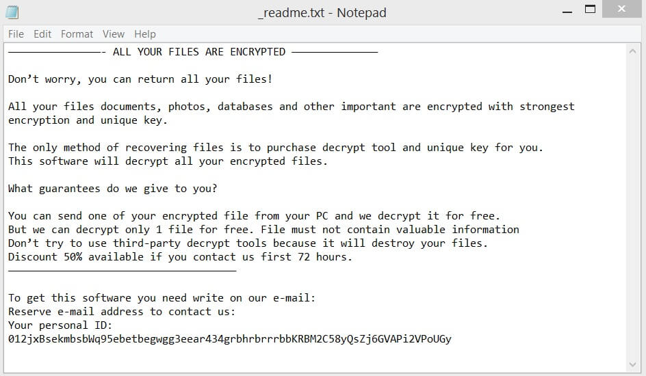 readme txt ransom note promoz ransomware bestsecuritysearch