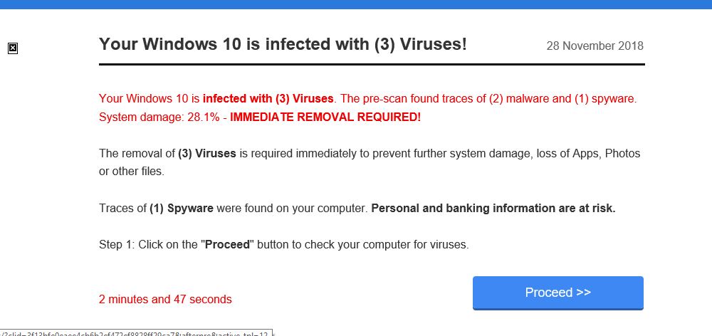 remove your windows is infected with 3 viruses scam message bestsecuritysearch