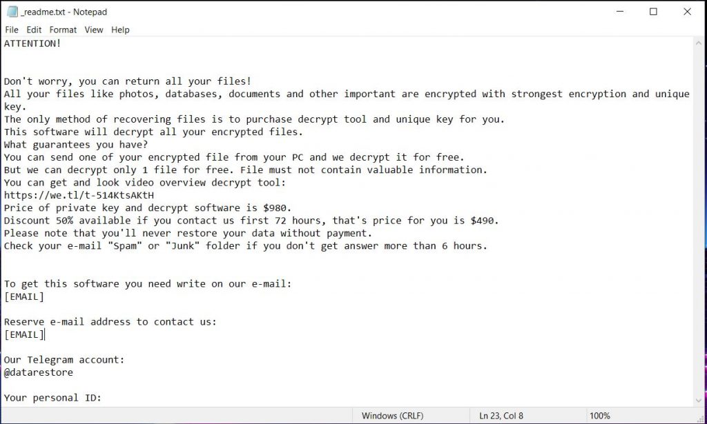 grod ransomware virus ransom message readme txt bestesurityserach